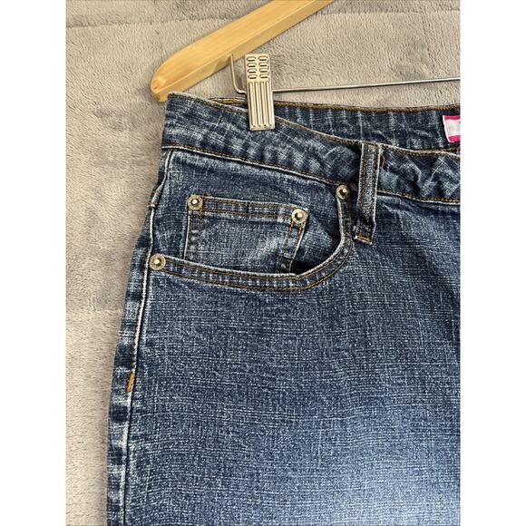 Zana Di Jeans Women 18 Blue High Rise Classic Faded Wide Leg Stretch Denim Boho - Picture 3 of 11